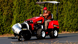 Steiner tractor with turbine blower attachment