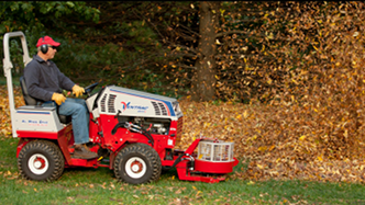 Ventrac tractor with power blower