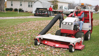 Ventrac collection system mowing and vacuuming