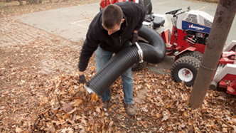 Ventrac collection system - easy vacuuming by hand