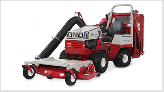 Ventrac collection system lowered - ready to mow and vacuum. Click for details.