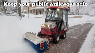 Ventrac 580 rotating broom keeps your public walkways safe