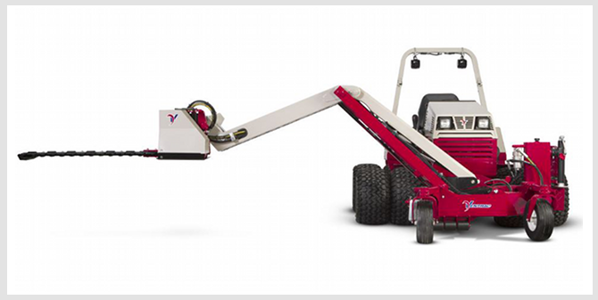 Ventrac boom mower extends your capabilities. Click for specs.