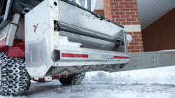 Ventrac drop spreader close-up