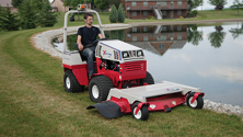 Ventrac mowing with side discharge mower