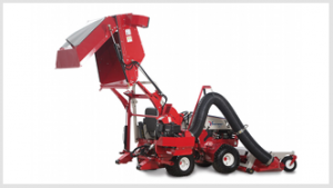 Ventrac collection system raised to full height – Cushman Motor Company