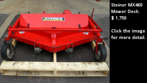 Used Steiner MX460 Mower Deck. Click the image for more detail.