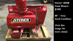 Used Steiner compact tractor snow blower - SB348. Click for more info.