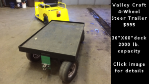 Used Valley Craft 4-Wheel Steer Warehouse Trailer. Click image for details
