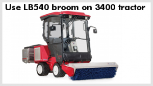 Ventrac LB540 broom mounted on Ventrac 3400 tractor