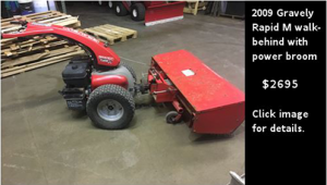 Used Gravely Rapid M walk-behind with power broom