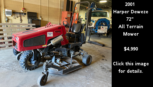 Used 2001 Harper Deweze All-Terrain Mower. Click this image for details.